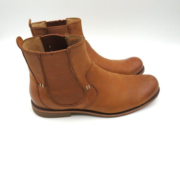 UGG Chelsea Boots Mens Size 9.5 Chestnut Leather Ankle Pull On Gore 1003752 - Picture 3 of 13